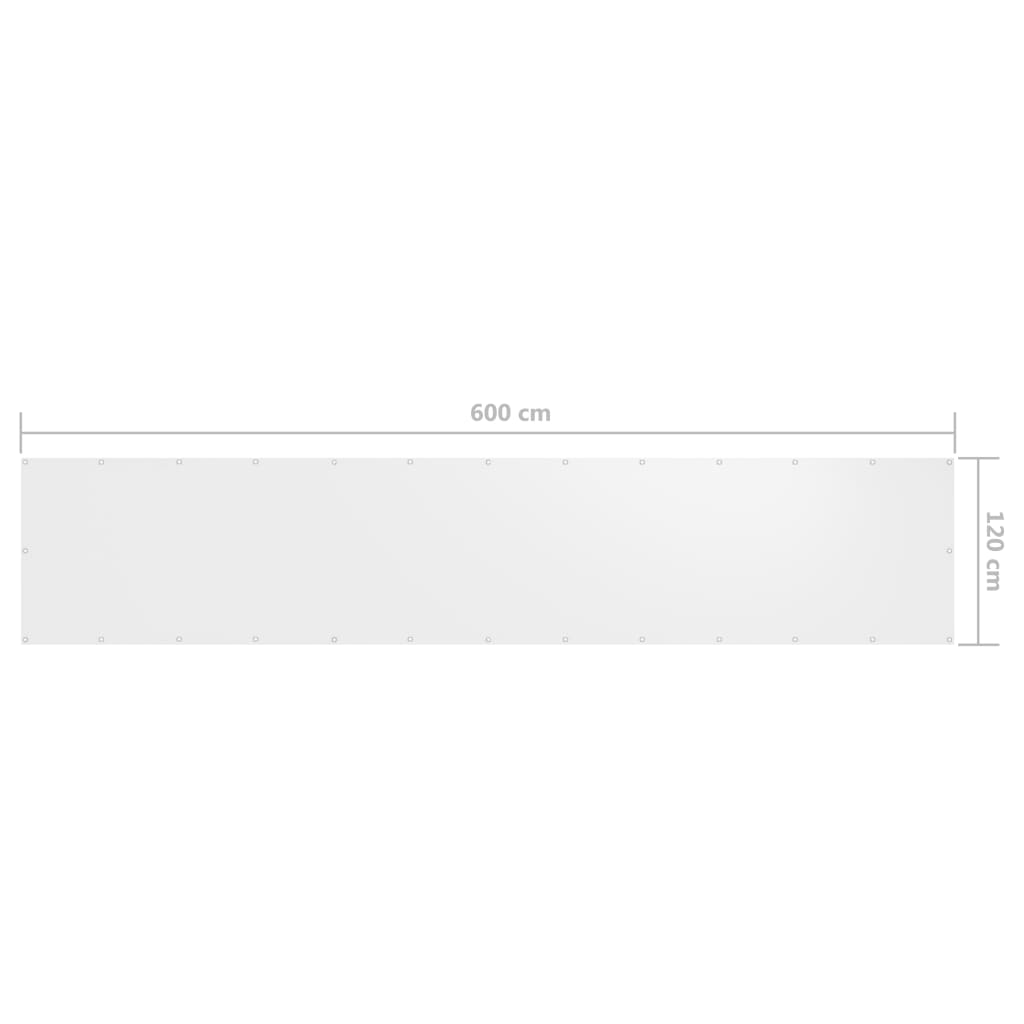 Balkonscherm 120x600 cm oxford stof wit is nu te koop bij PeponiXL, paradijselijk wonen!