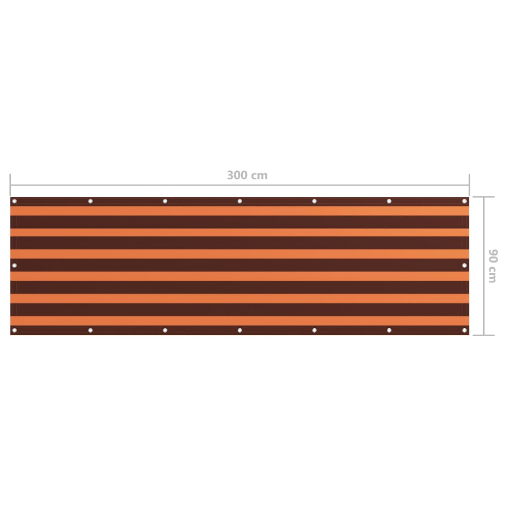 Balkonscherm 90x300 cm oxford stof oranje en bruin is nu te koop bij PeponiXL, paradijselijk wonen!