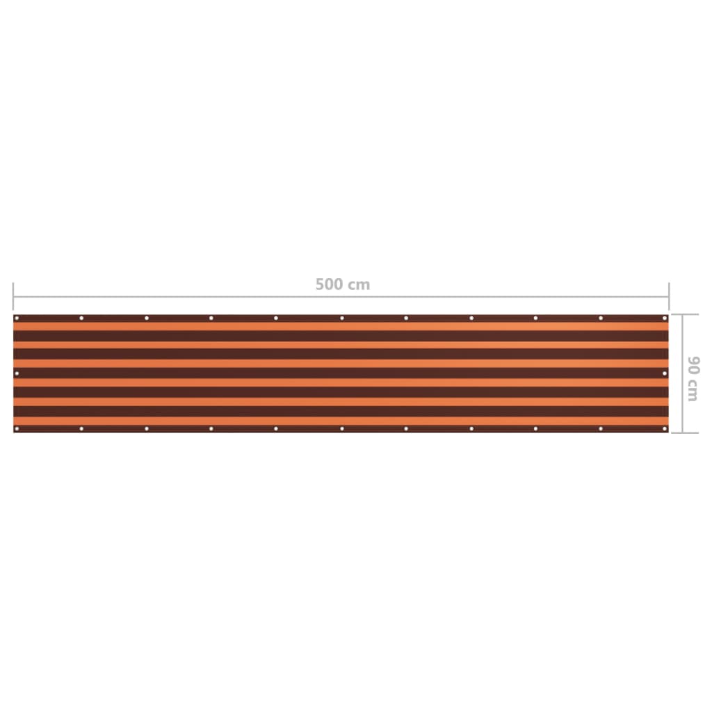 Balkonscherm 90x500 cm oxford stof oranje en bruin is nu te koop bij PeponiXL, paradijselijk wonen!