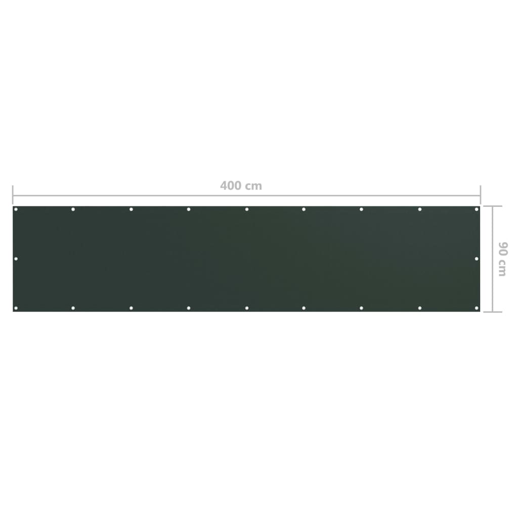Balkonscherm 90x400 cm oxford stof donkergroen is nu te koop bij PeponiXL, paradijselijk wonen!