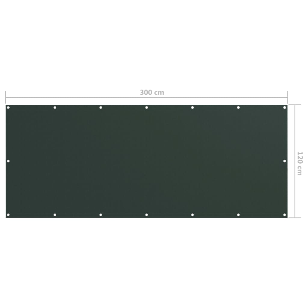 Balkonscherm 120x300 cm oxford stof donkergroen is nu te koop bij PeponiXL, paradijselijk wonen!