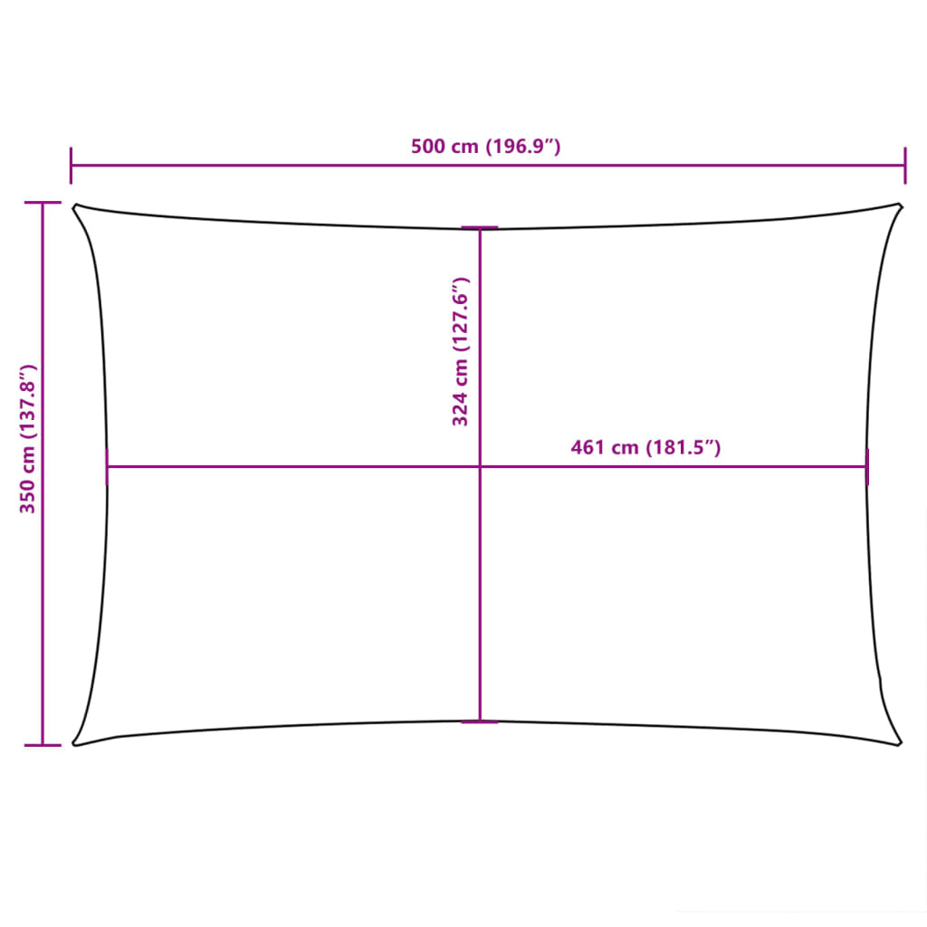 Zonnescherm rechthoekig 3,5x5 m oxford stof crèmekleurig is nu te koop bij PeponiXL, paradijselijk wonen!