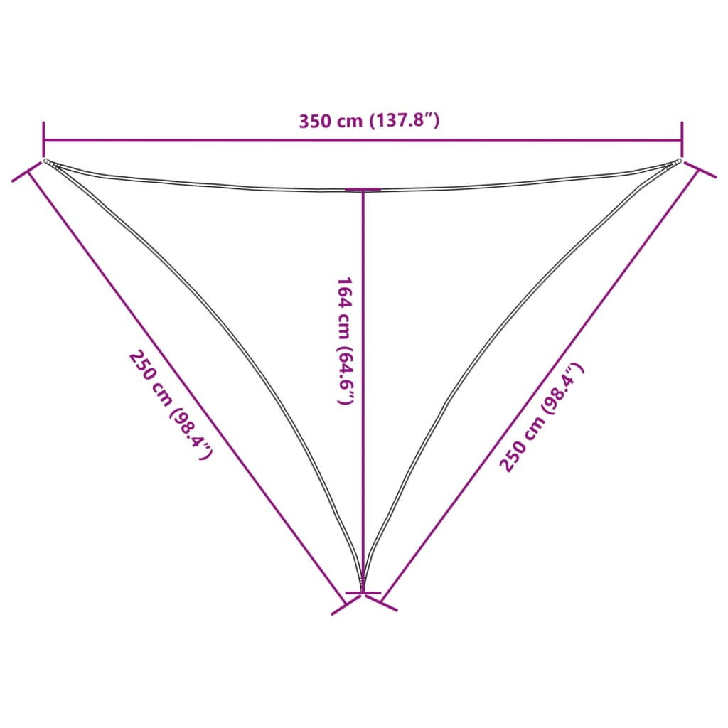 Zonnescherm driehoekig 2,5x2,5x3,5 m oxford stof donkergroen is nu te koop bij PeponiXL, paradijselijk wonen!