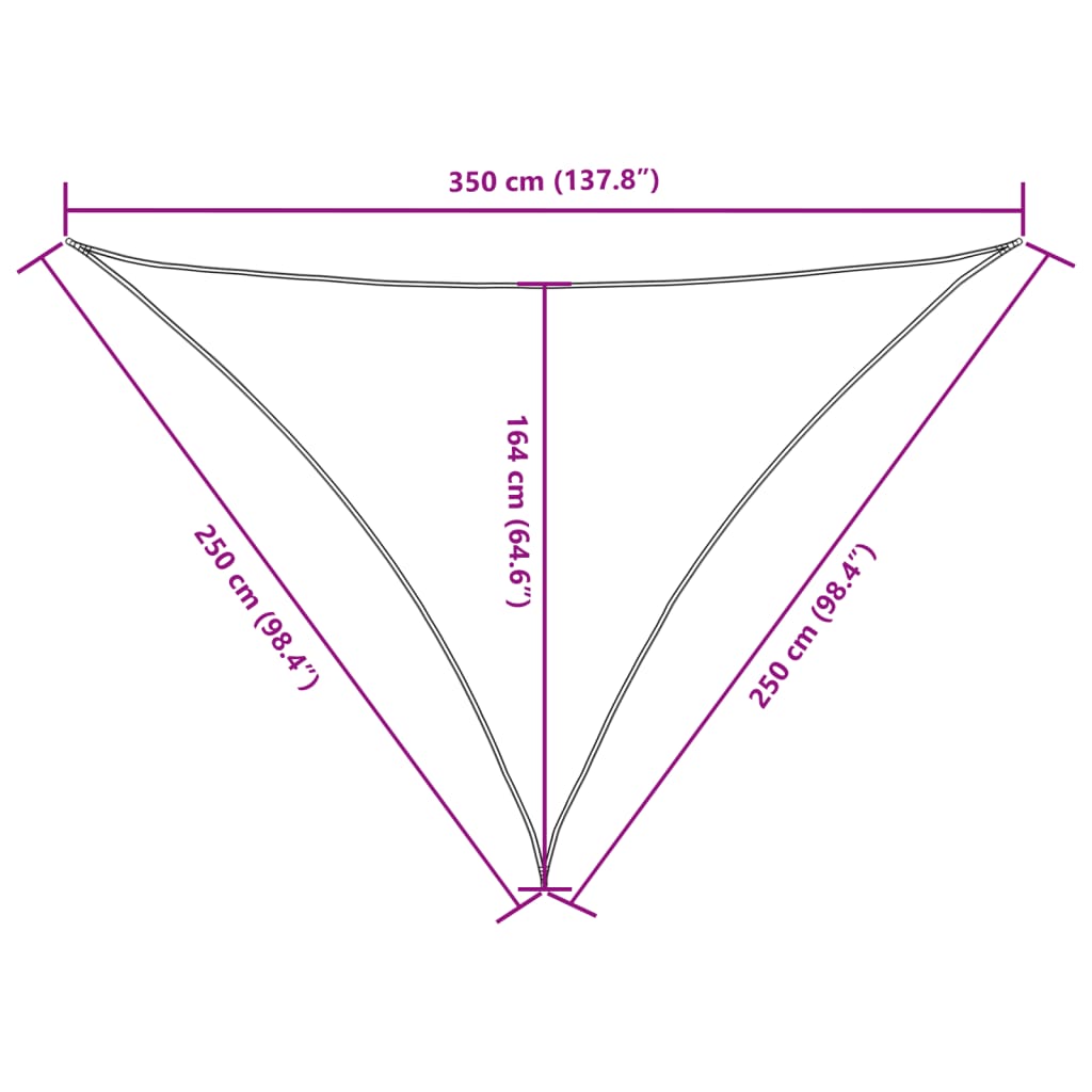 Zonnescherm driehoekig 2,5x2,5x3,5 m oxford stof zwart is nu te koop bij PeponiXL, paradijselijk wonen!