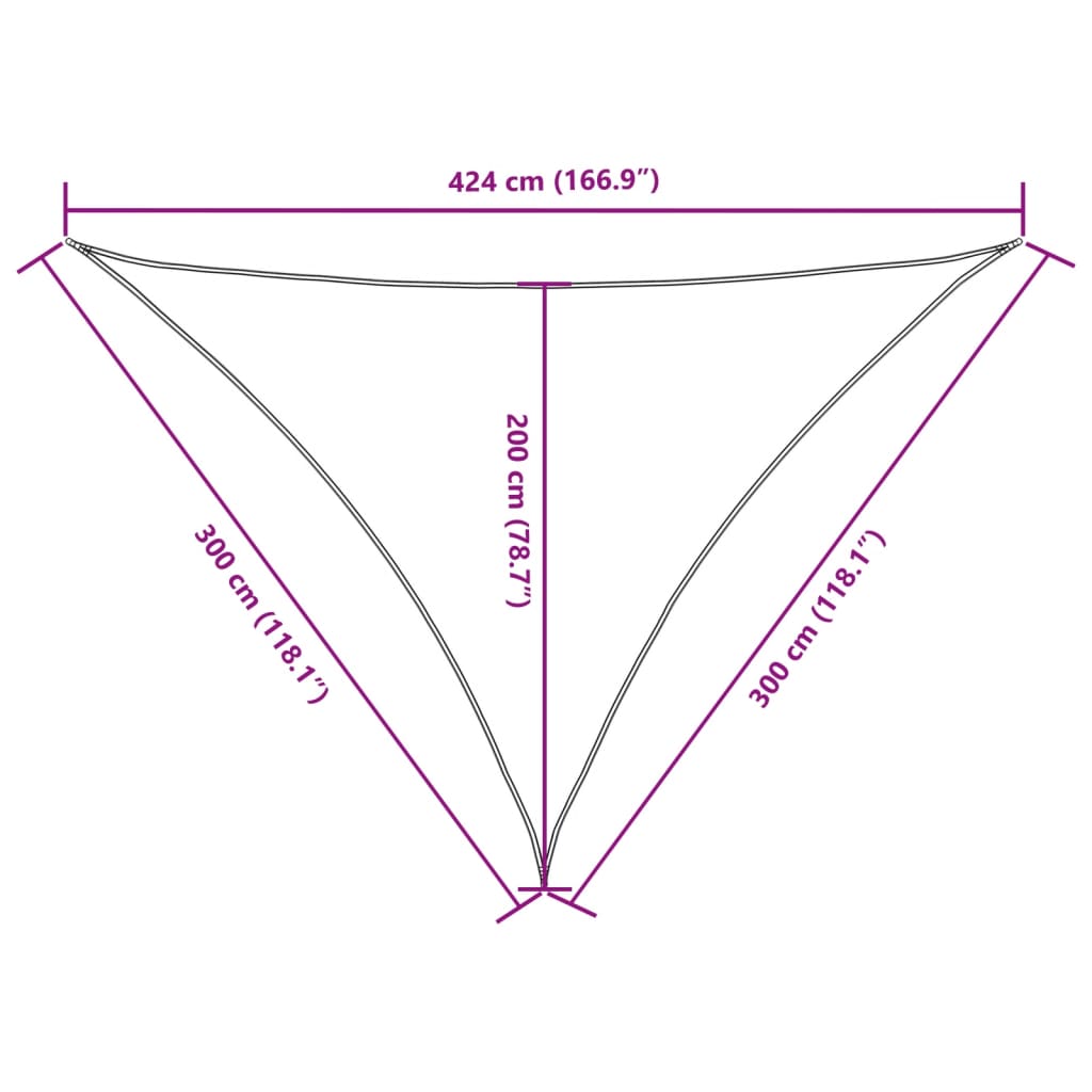 Zonnescherm driehoekig 3x3x4,24 m oxford stof zwart is nu te koop bij PeponiXL, paradijselijk wonen!
