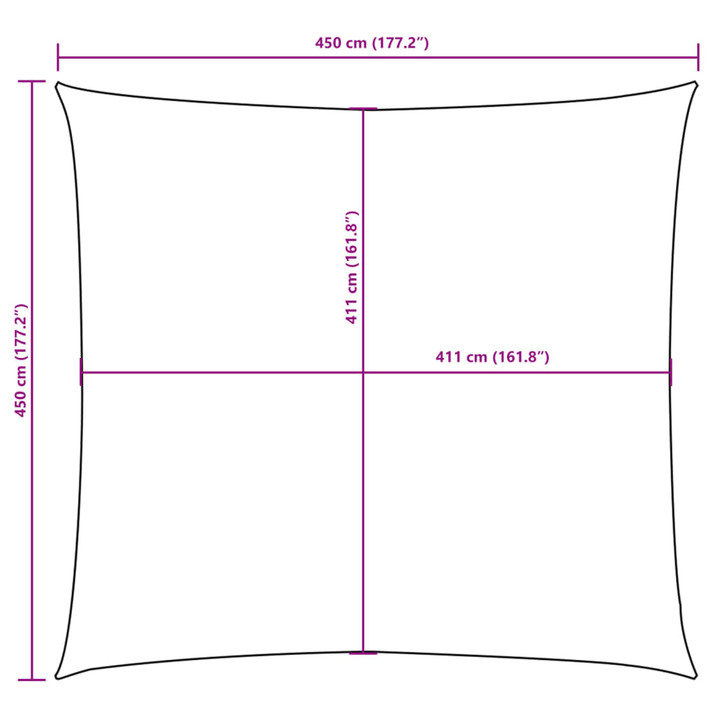 Zonnescherm vierkant 4,5x4,5 m oxford stof bruin is nu te koop bij PeponiXL, paradijselijk wonen!