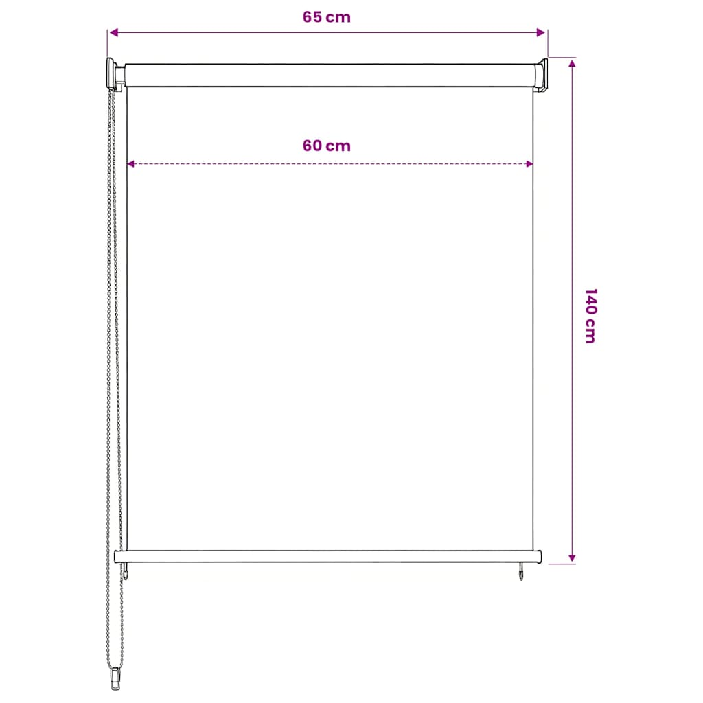 Rolgordijn voor buiten 65(B)x140(H) cm HDPE wit is nu te koop bij PeponiXL, paradijselijk wonen!