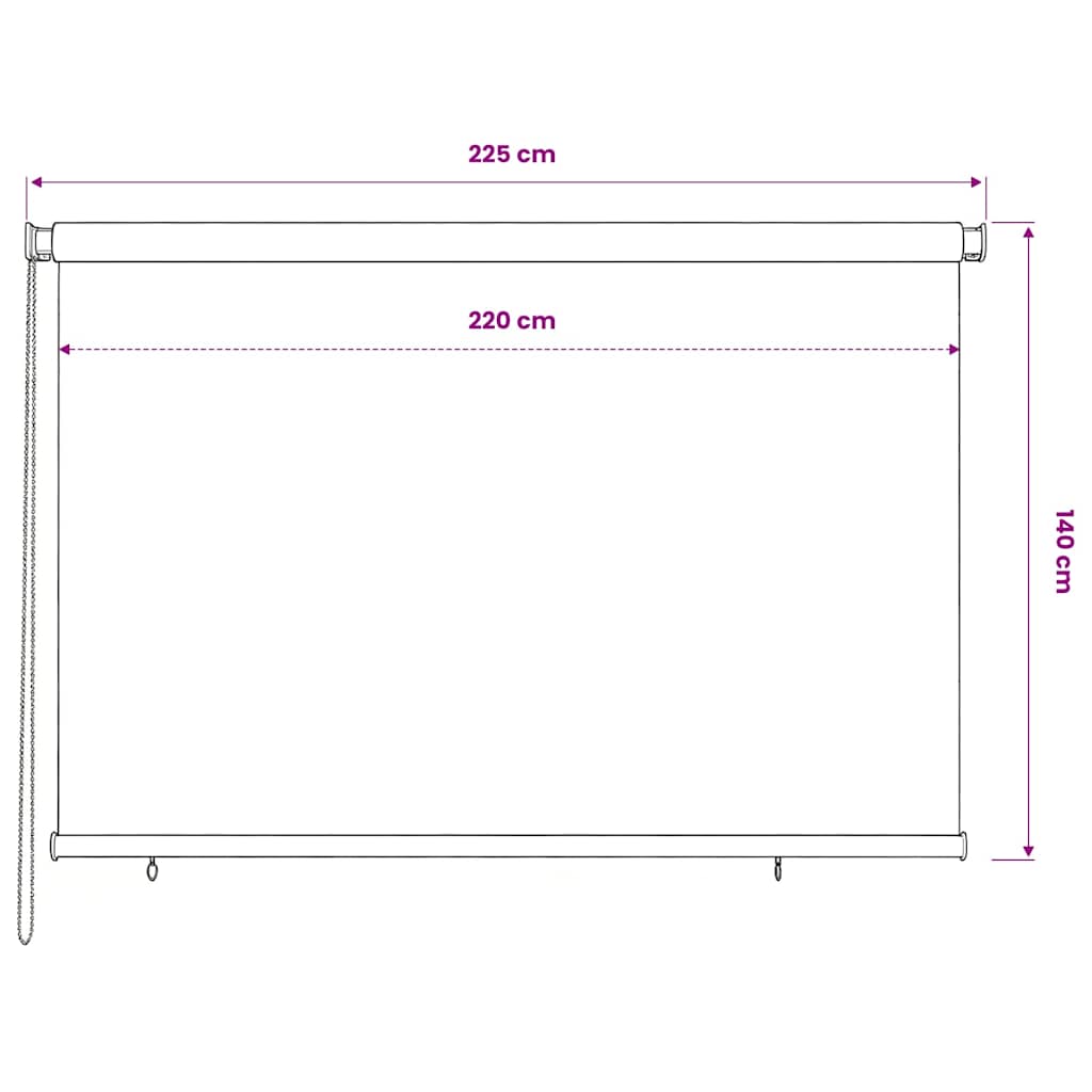 Rolgordijn voor buiten 225(B)x140(H) cm HDPE terracottakleurig is nu te koop bij PeponiXL, paradijselijk wonen!