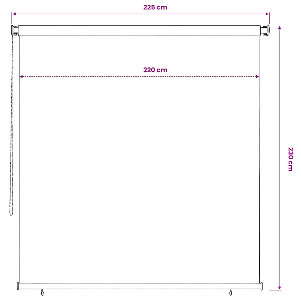 Rolgordijn voor buiten 225(B)x230(H) cm HDPE terracottakleurig is nu te koop bij PeponiXL, paradijselijk wonen!