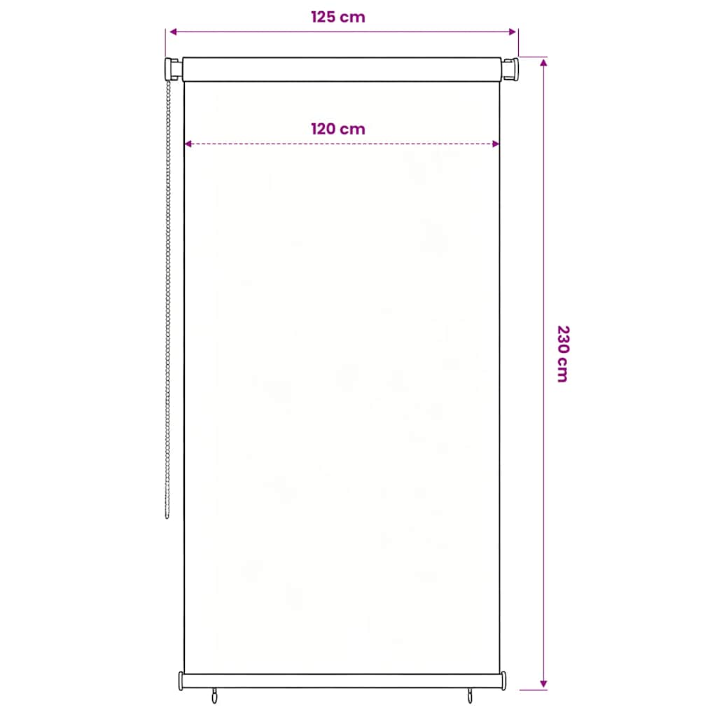 Rolgordijn voor buiten 125(B)x230(H) cm HDPE blauw is nu te koop bij PeponiXL, paradijselijk wonen!