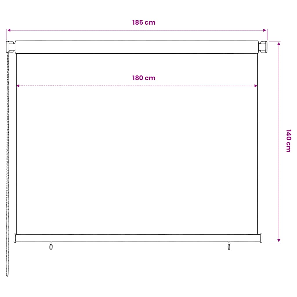 Rolgordijn voor buiten 185(B)x140(H) cm zwart is nu te koop bij PeponiXL, paradijselijk wonen!
