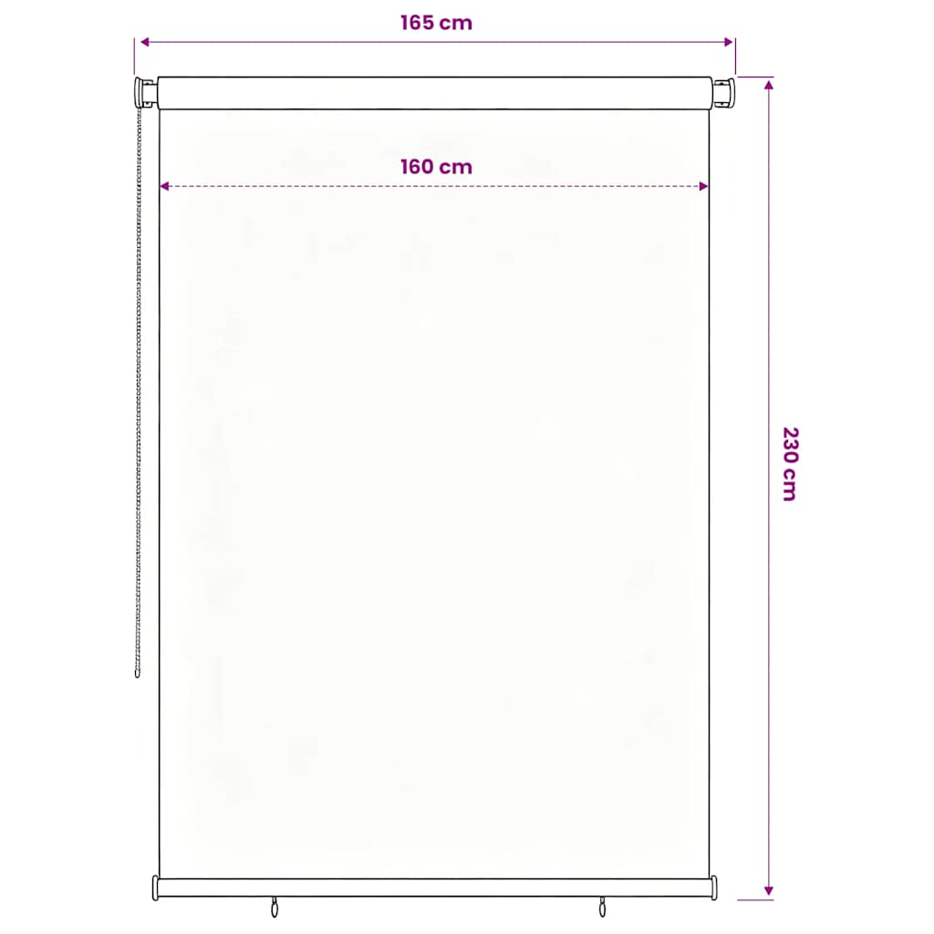 Rolgordijn voor buiten 165(B)x230(H) cm zwart is nu te koop bij PeponiXL, paradijselijk wonen!
