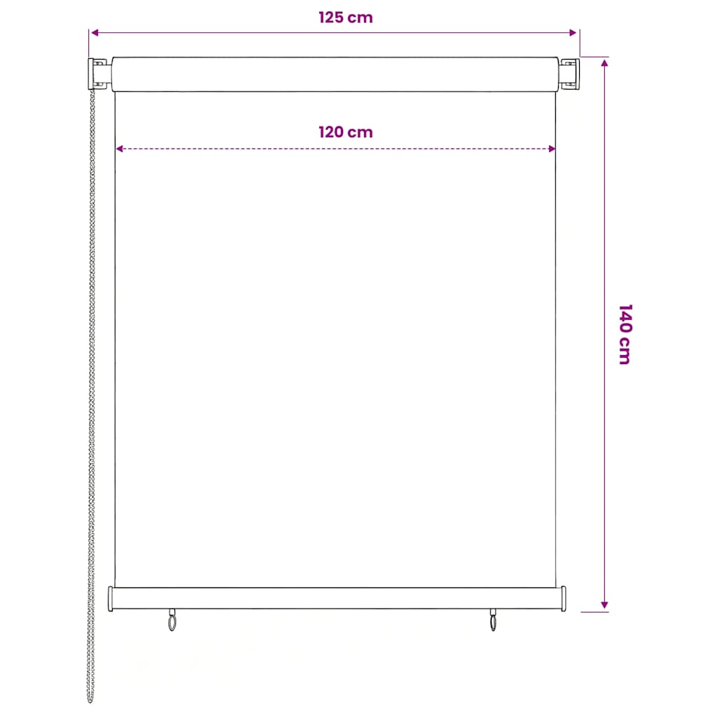 Rolgordijn voor buiten 125(B)x140(H) cm bruin is nu te koop bij PeponiXL, paradijselijk wonen!