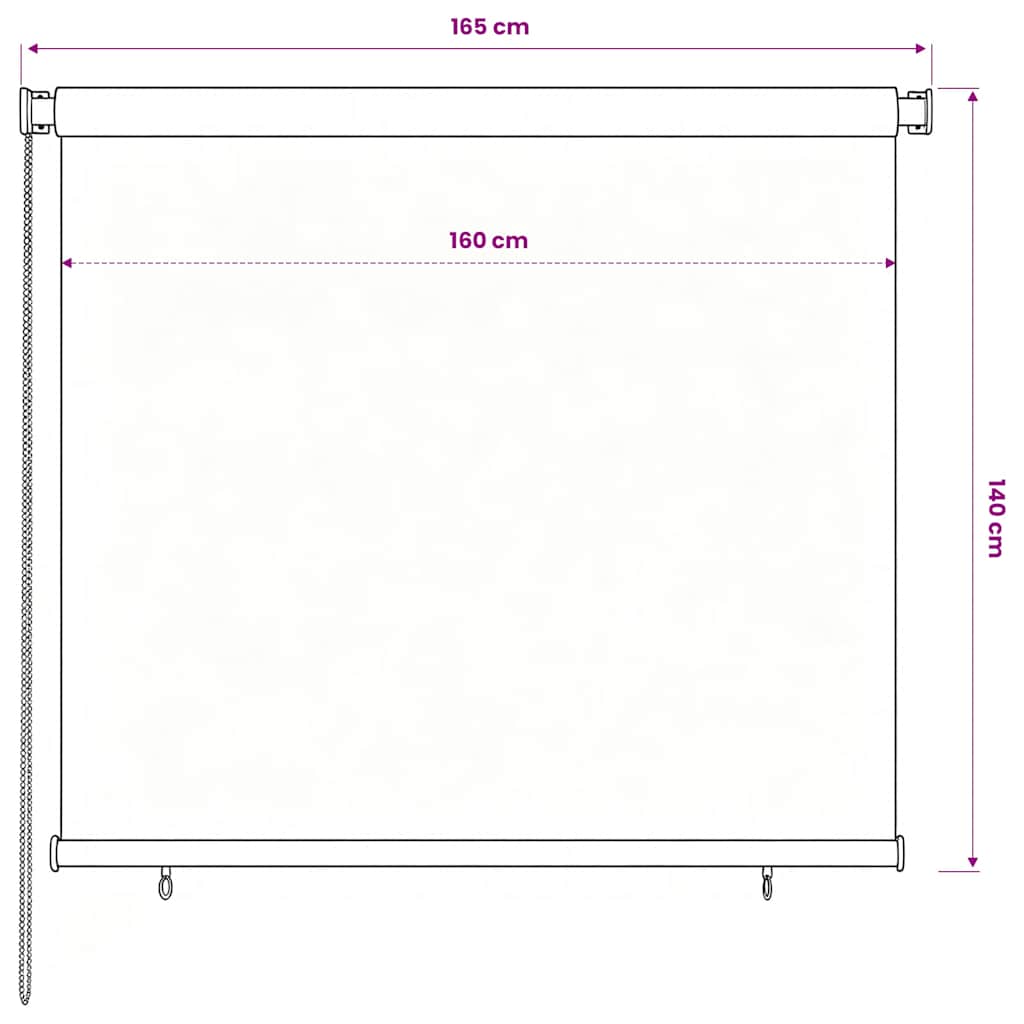 Rolgordijn voor buiten 165(B)x140(H) cm HDPE bruin is nu te koop bij PeponiXL, paradijselijk wonen!