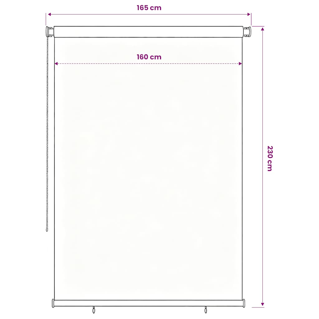 Rolgordijn voor buiten 165(B)x230(H) cm HDPE bruin is nu te koop bij PeponiXL, paradijselijk wonen!