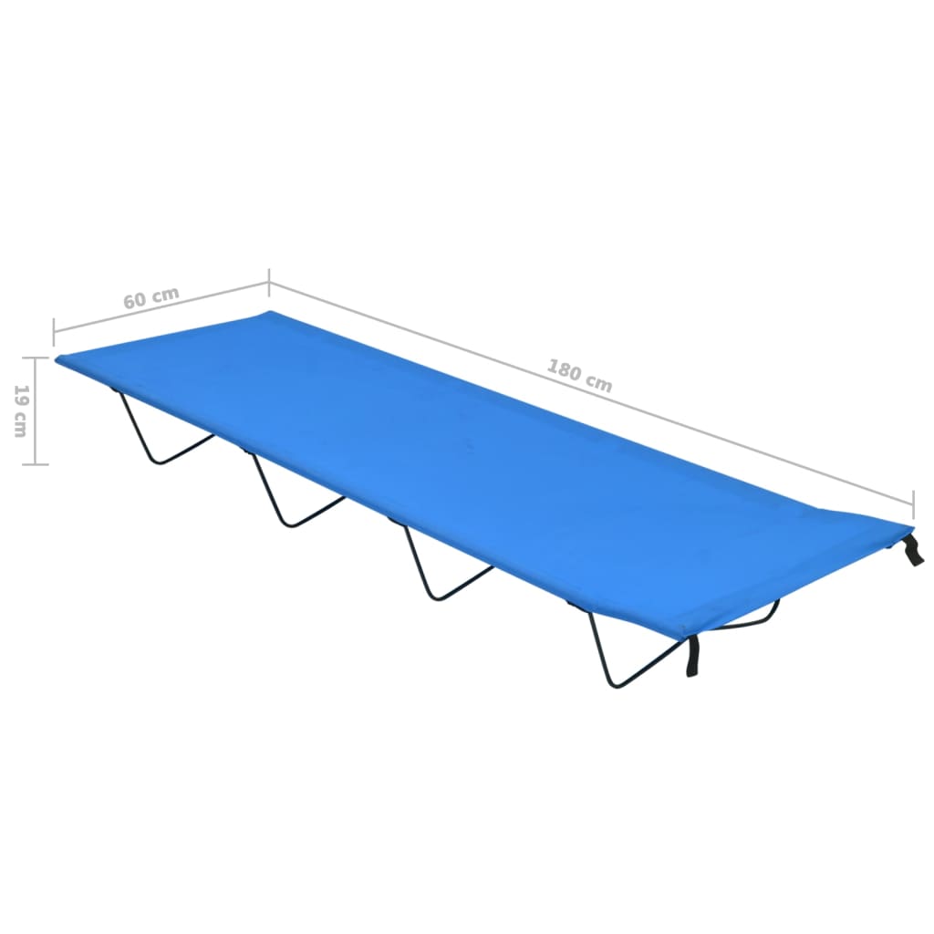 Campingbed 180x60x19 cm oxford stof en staal blauw is nu te koop bij PeponiXL, paradijselijk wonen!