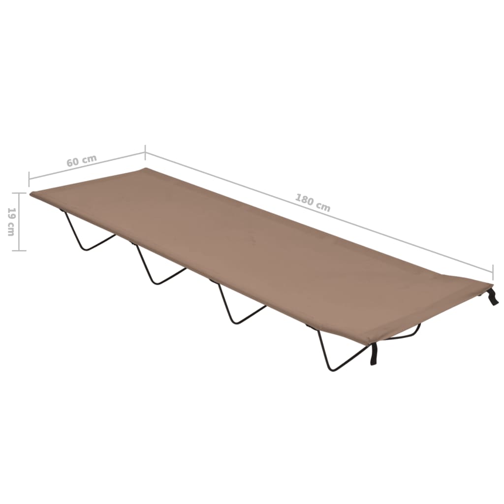 Campingbed 180x60x19 cm oxford stof en staal taupe is nu te koop bij PeponiXL, paradijselijk wonen!