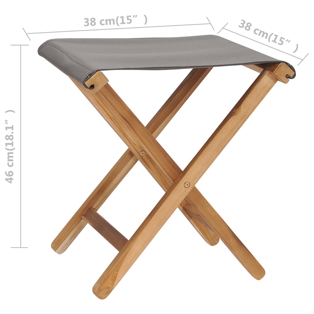 Stoelen inklapbaar 2 st massief teakhout en stof donkergrijs is nu te koop bij PeponiXL, paradijselijk wonen!