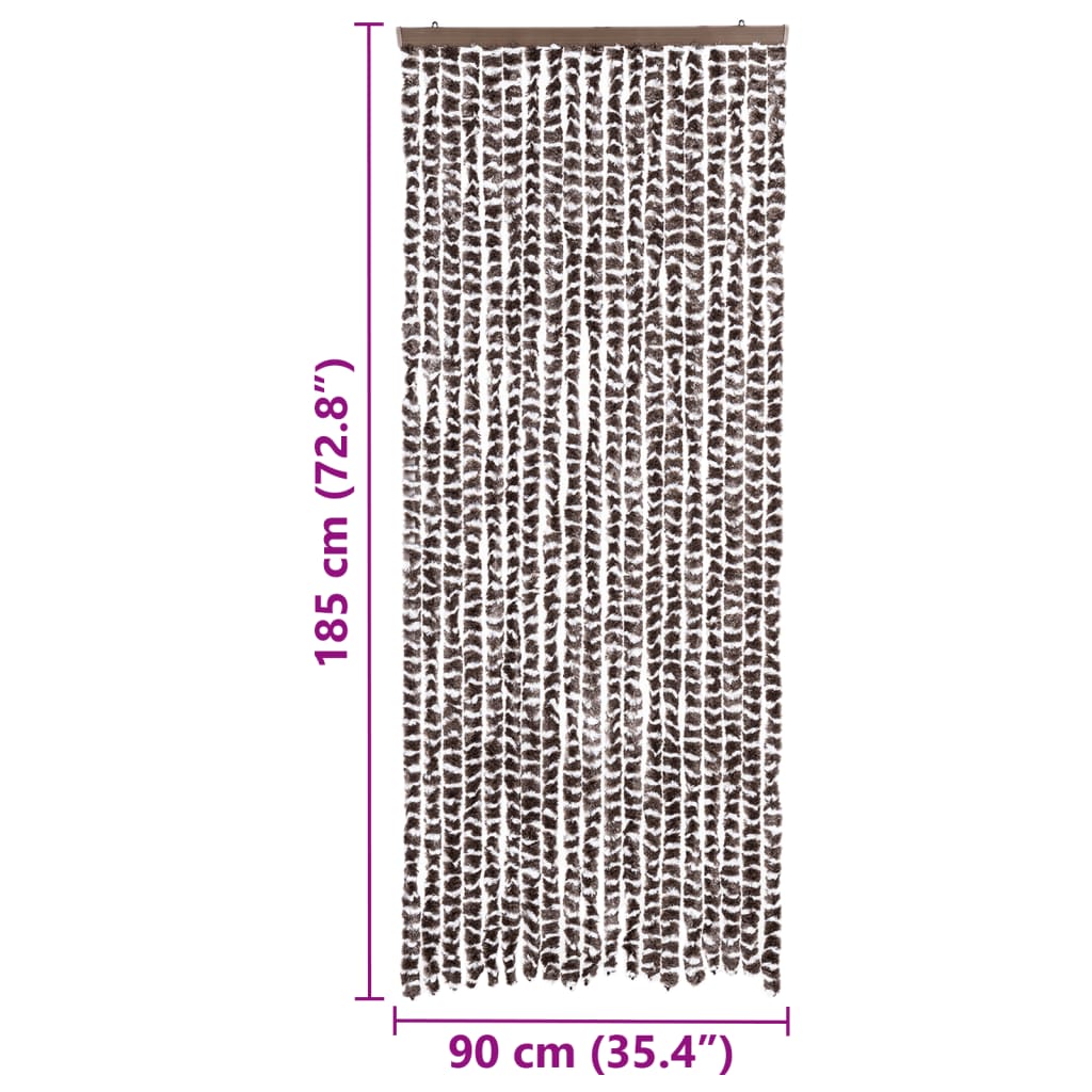 Vliegengordijn 56x185 cm chenille bruin en wit is nu te koop bij PeponiXL, paradijselijk wonen!