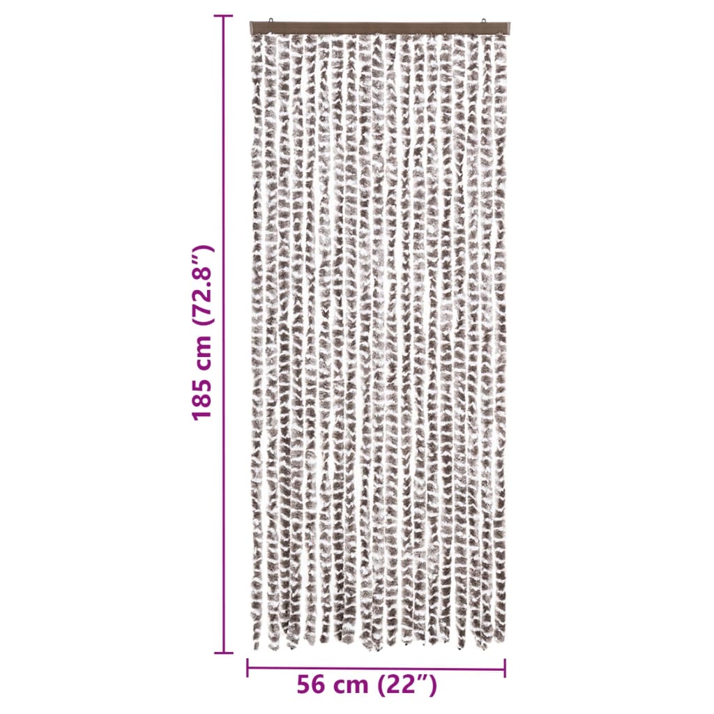 Vliegengordijn 56x185 cm chenille taupe en wit is nu te koop bij PeponiXL, paradijselijk wonen!