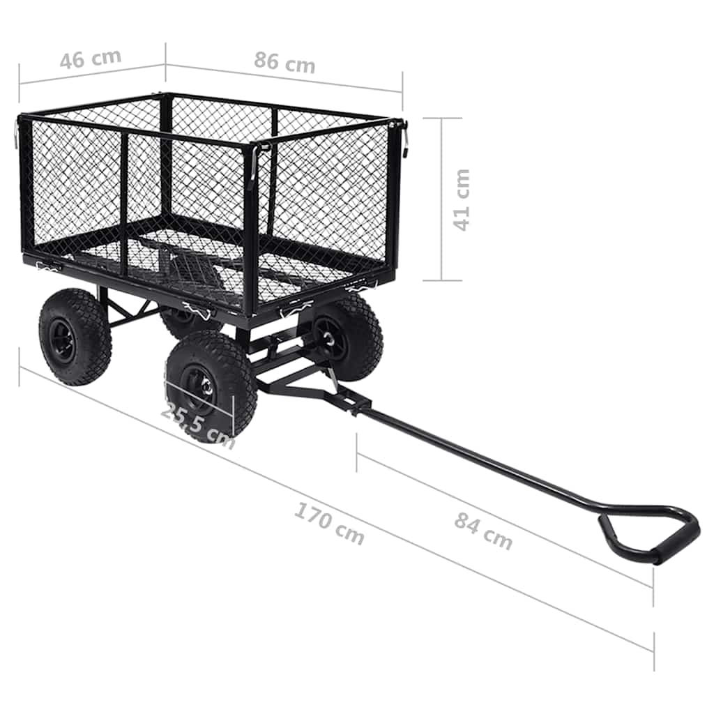 Tuinwagen 350 kg zwart is nu te koop bij PeponiXL, paradijselijk wonen!