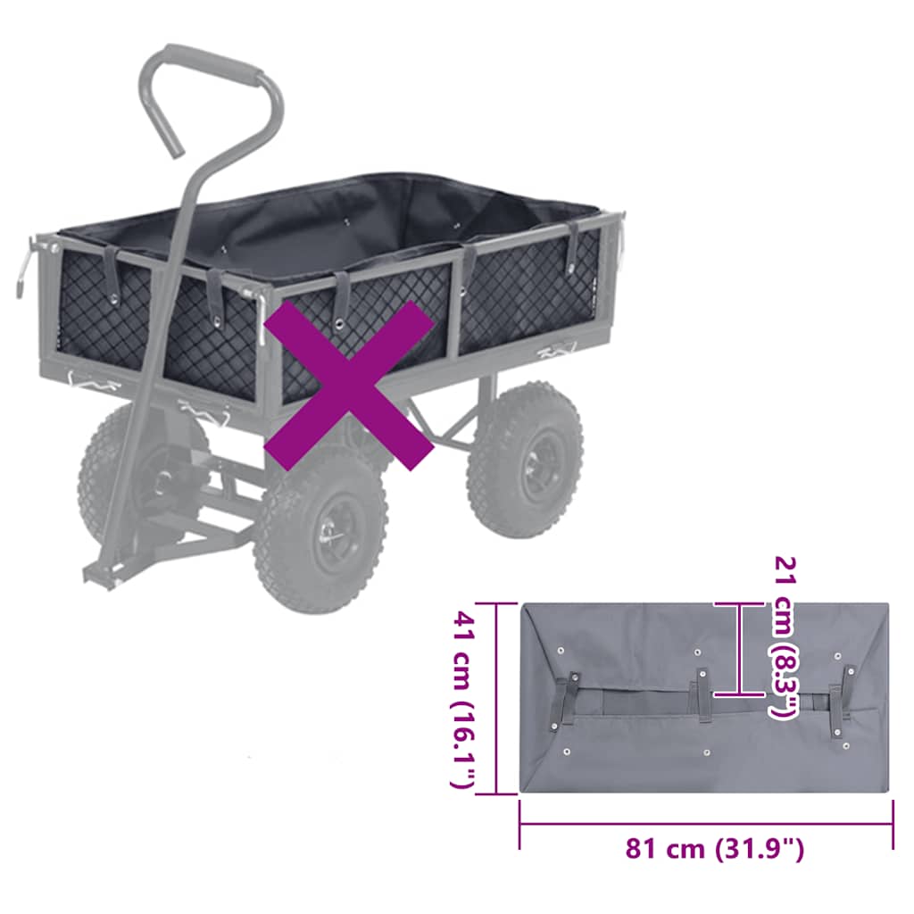 Tuinwagenvoering 81x41x21 cm stof donkergrijs is nu te koop bij PeponiXL, paradijselijk wonen!
