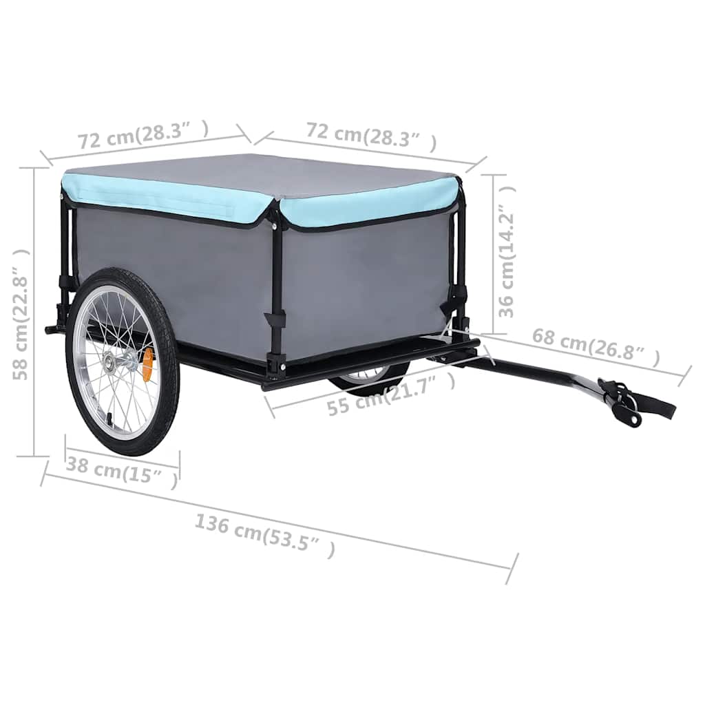 Fietstrailer 65 kg zwart en blauw is nu te koop bij PeponiXL, paradijselijk wonen!