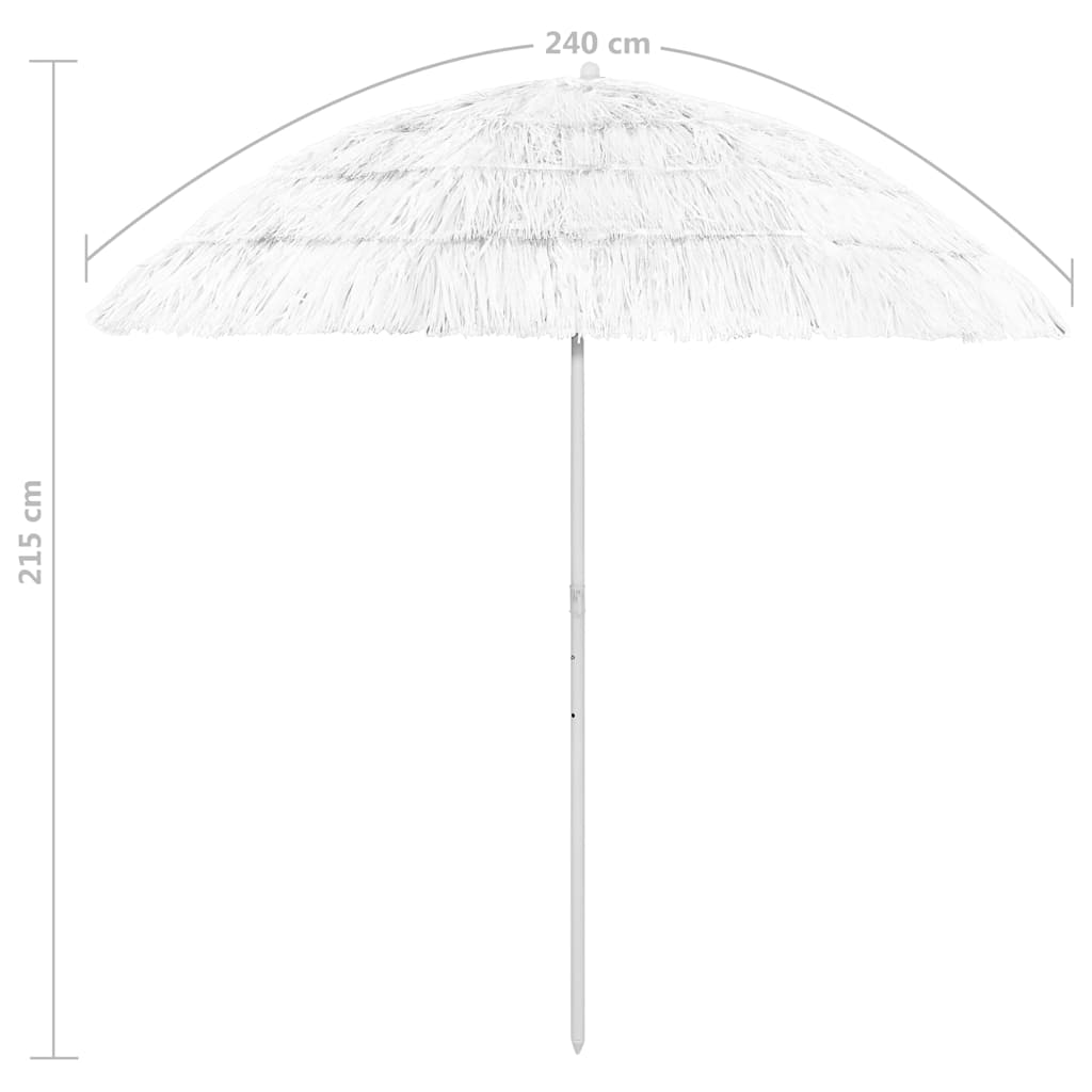 Strandparasol Hawaï 240 cm wit is nu te koop bij PeponiXL, paradijselijk wonen!