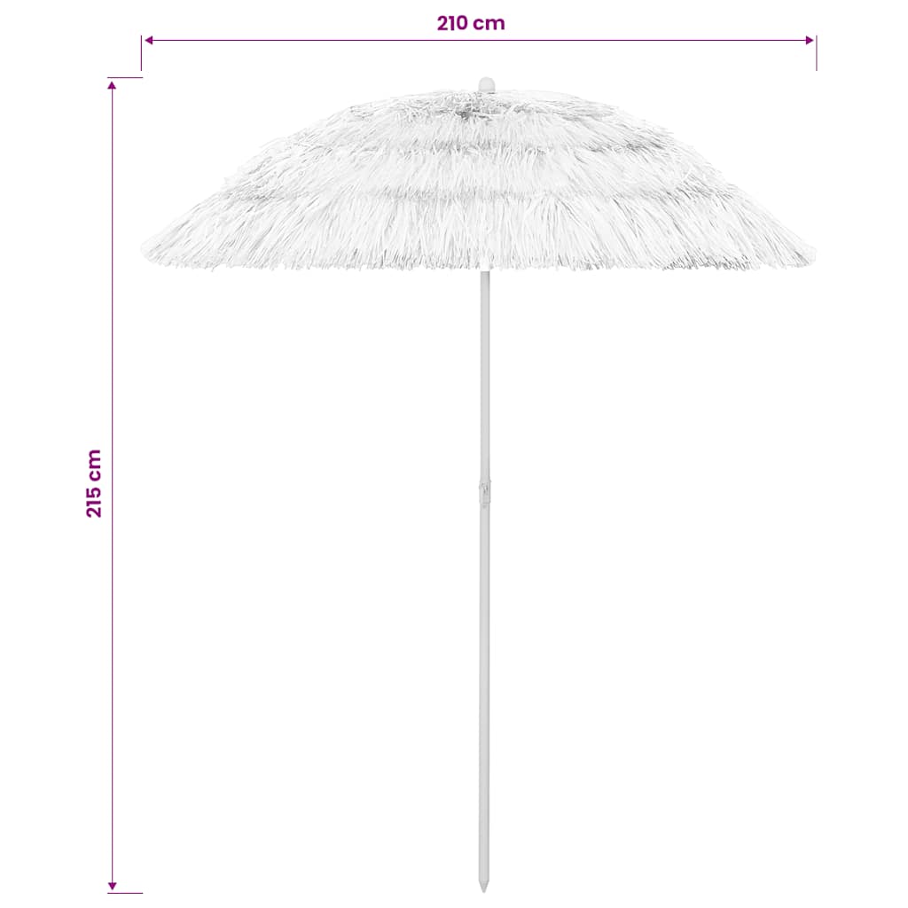 Strandparasol Hawaï 240 cm wit is nu te koop bij PeponiXL, paradijselijk wonen!