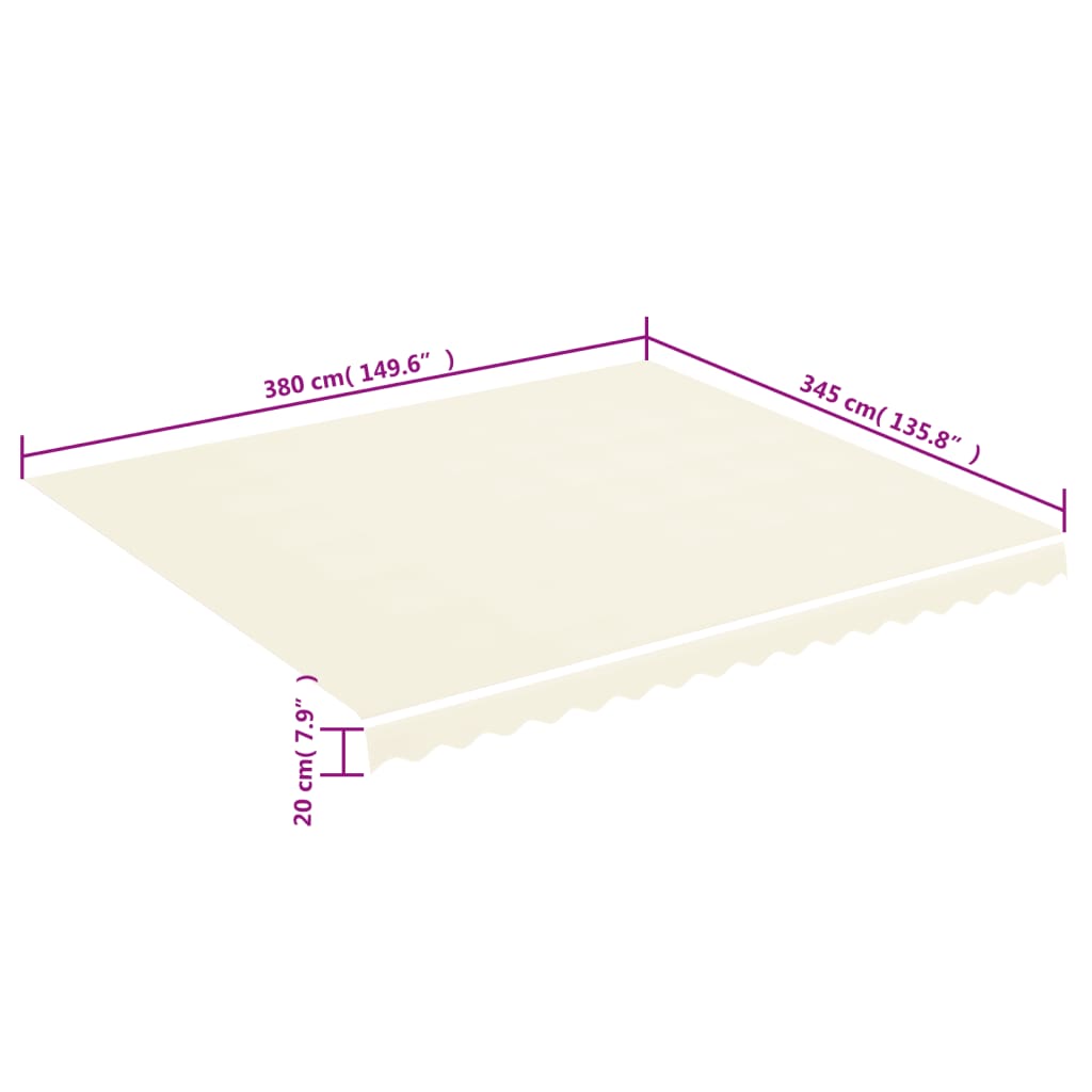 Vervangingsdoek voor luifel 4x3,5 m crèmekleurig is nu te koop bij PeponiXL, paradijselijk wonen!