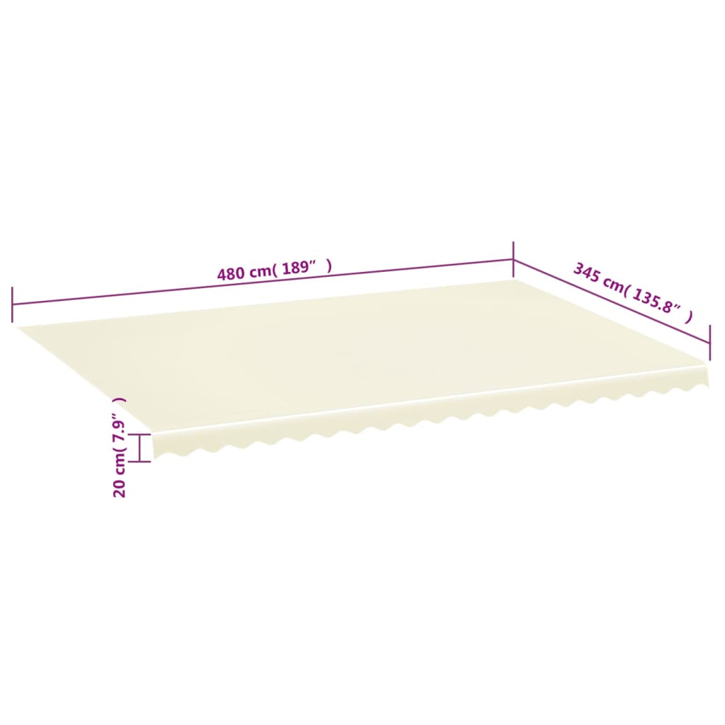 Vervangingsdoek voor luifel 5x3,5 m crèmekleurig is nu te koop bij PeponiXL, paradijselijk wonen!