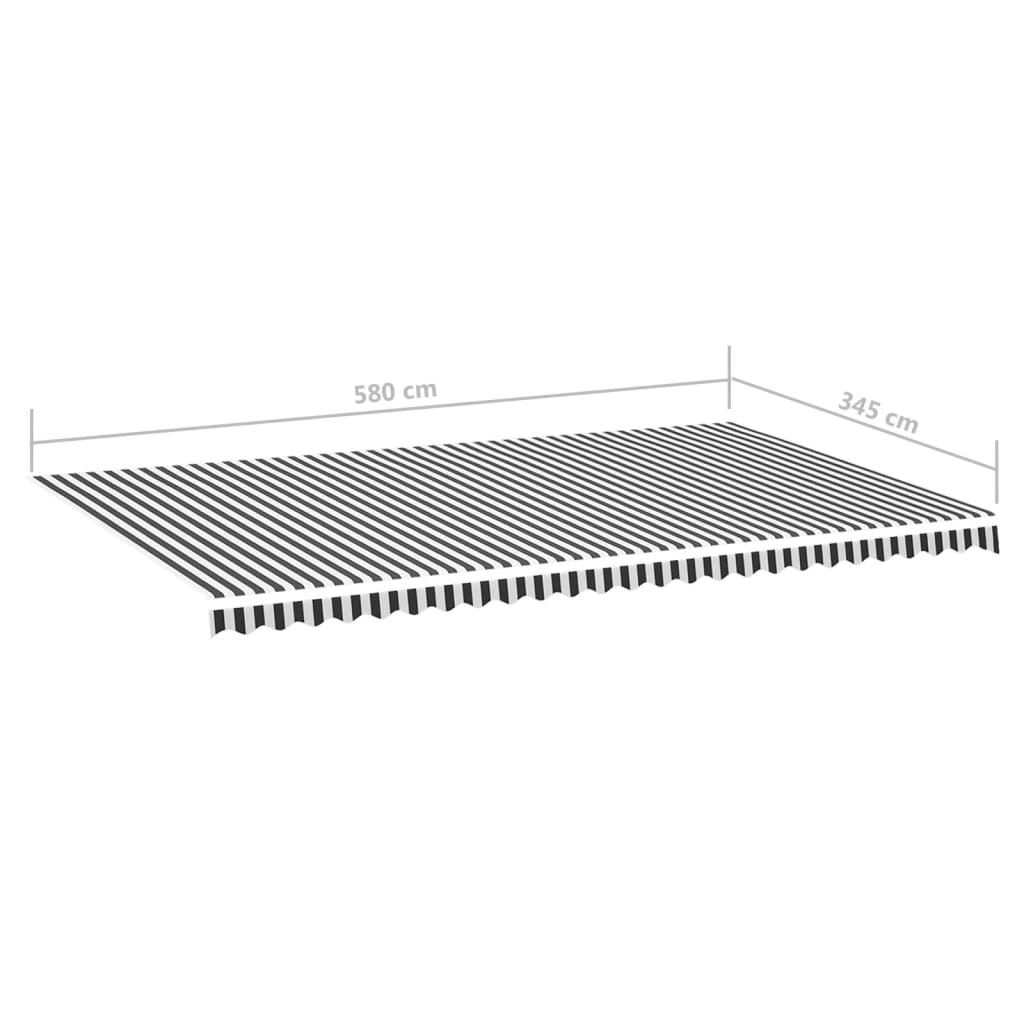 Vervangingsdoek voor luifel 6x3,5 m antracietkleurig en wit is nu te koop bij PeponiXL, paradijselijk wonen!