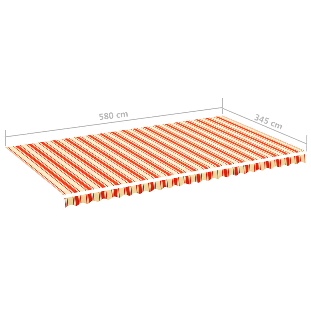 Vervangingsdoek voor luifel 6x3,5 m polyester geel en oranje
