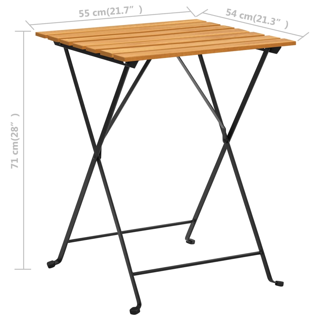 Bistrotafel 55x54x71 cm massief acaciahout is nu te koop bij PeponiXL, paradijselijk wonen!