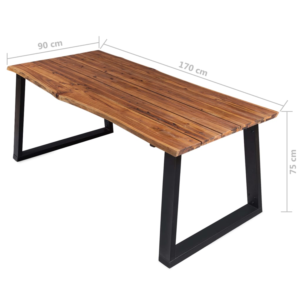 Eettafel 170x90x75 cm massief acaciahout is nu te koop bij PeponiXL, paradijselijk wonen!