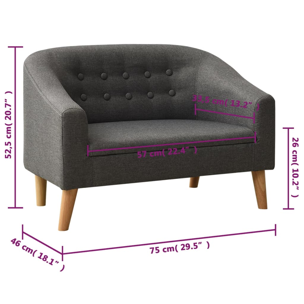 Kinderbank stof grijs is nu te koop bij PeponiXL, paradijselijk wonen!