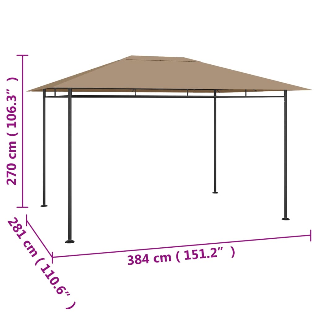 Prieel 180 g/m² 384x281x270 cm taupe is nu te koop bij PeponiXL, paradijselijk wonen!