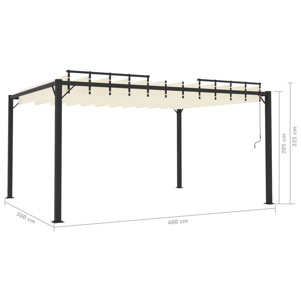 Prieel met lamellendak 3x4 m stof en aluminium crèmekleurig is nu te koop bij PeponiXL, paradijselijk wonen!