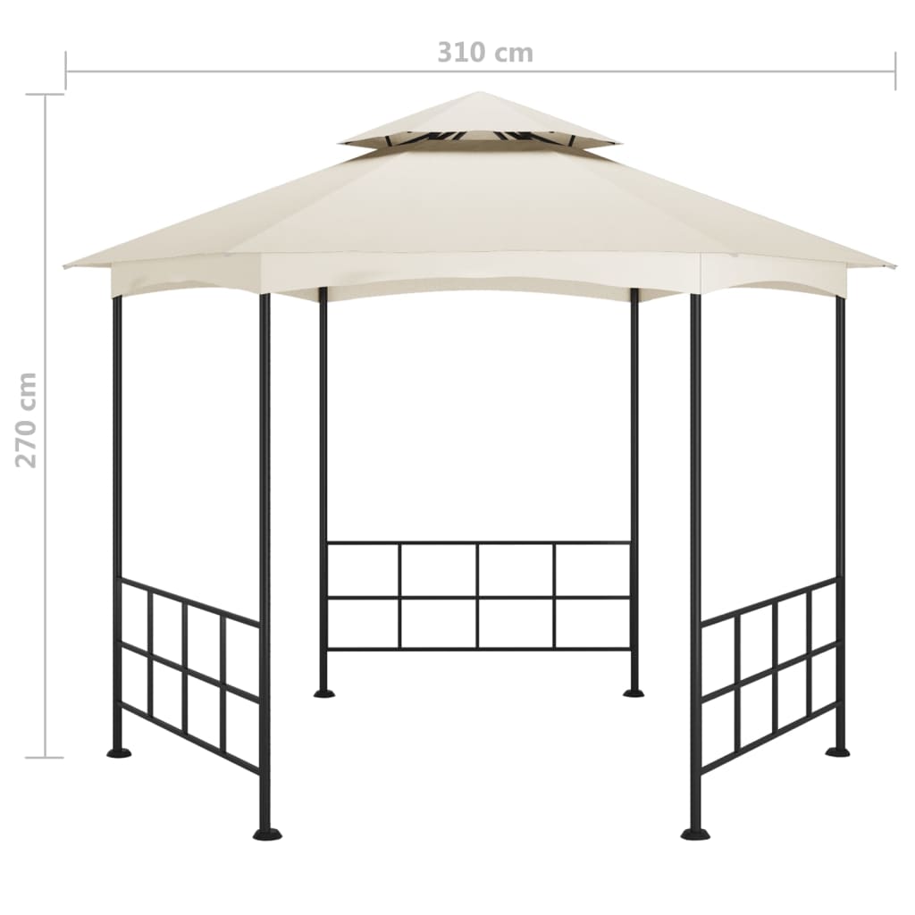 Prieel met zijwanden 3,1x2,7 m crèmekleurig is nu te koop bij PeponiXL, paradijselijk wonen!