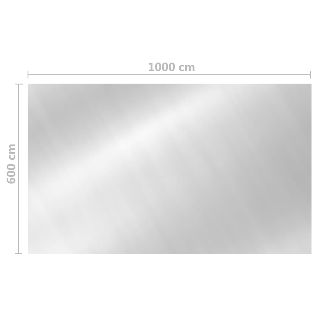 Zwembadhoes rechthoekig 1000x600 cm PE zilverkleurig is nu te koop bij PeponiXL, paradijselijk wonen!