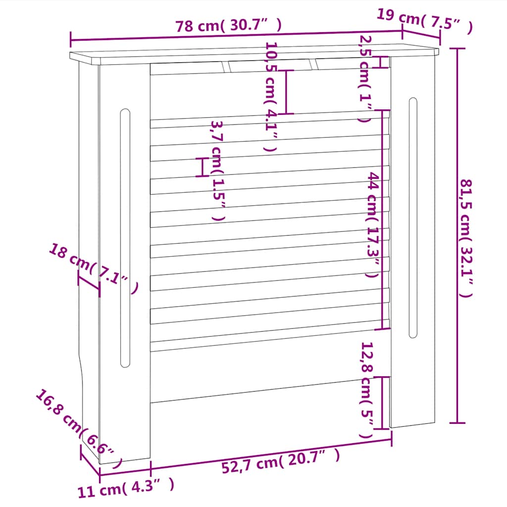 Radiatorombouw 78 cm MDF is nu te koop bij PeponiXL, paradijselijk wonen!