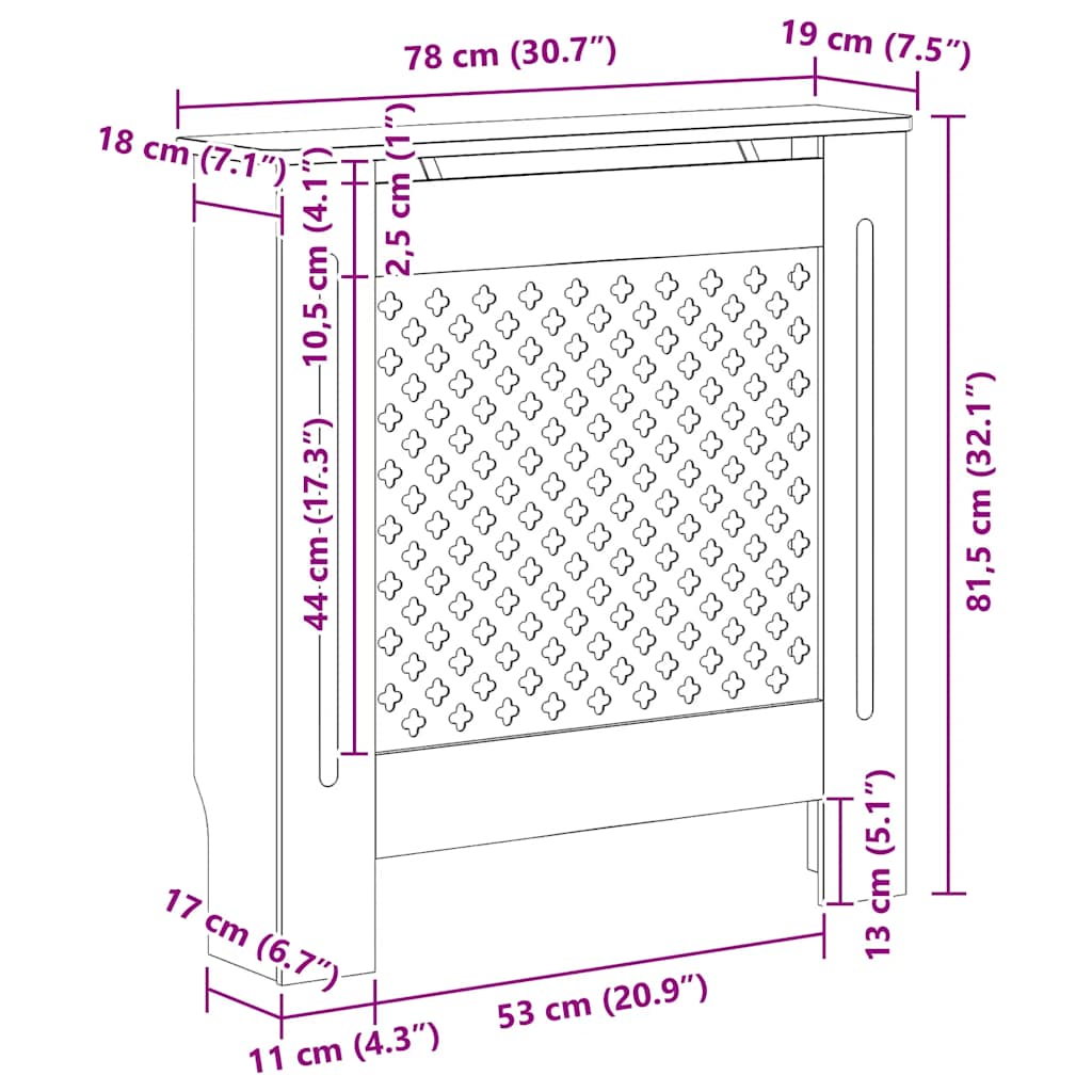 Radiatorombouw 78 cm MDF wit is nu te koop bij PeponiXL, paradijselijk wonen!