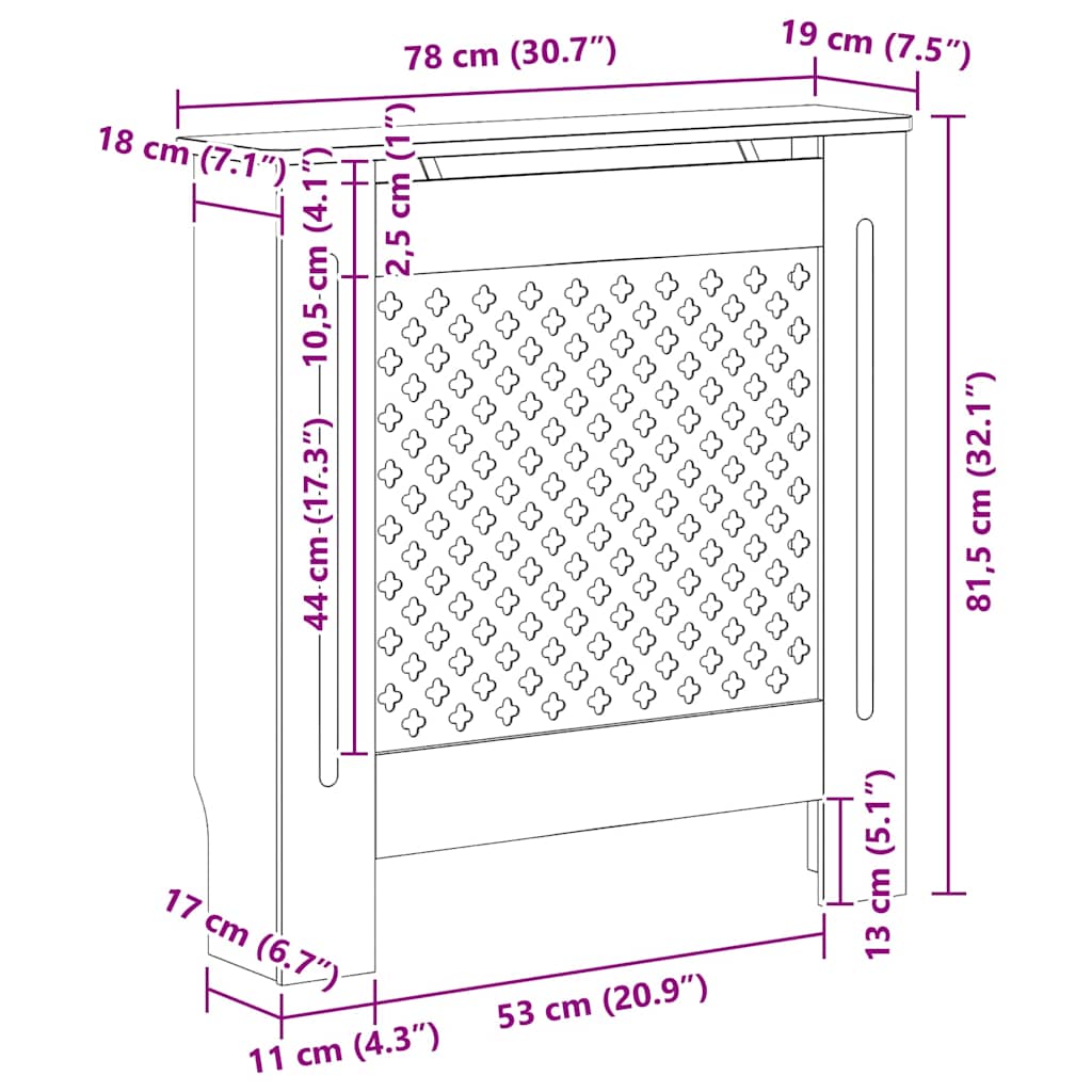 Radiatorombouw 78 cm MDF zwart is nu te koop bij PeponiXL, paradijselijk wonen!