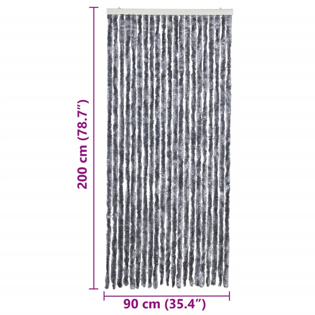 Vliegengordijn 90x200 cm chenille zilverkleurig is nu te koop bij PeponiXL, paradijselijk wonen!