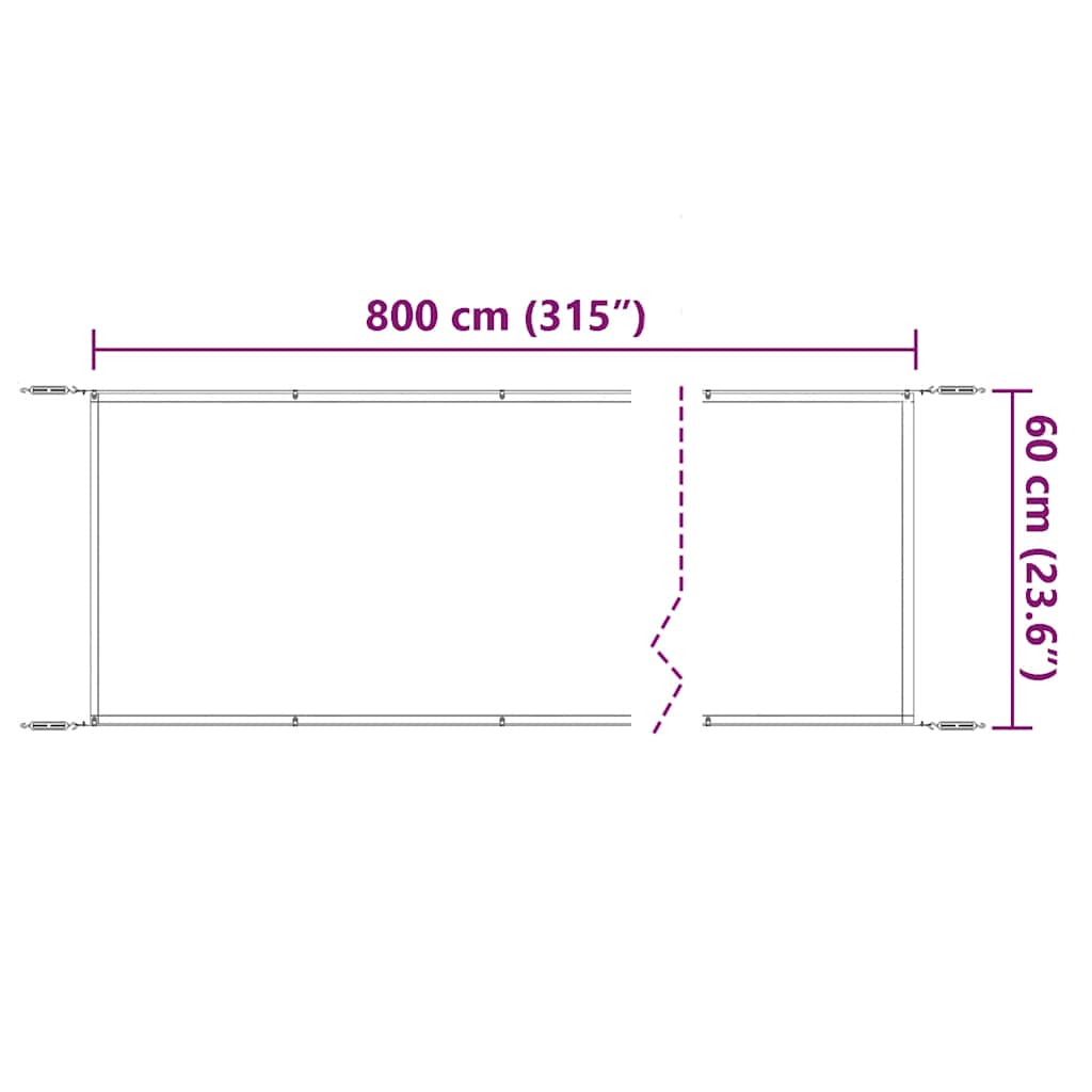 Luifel verticaal 60x800 cm oxford stof wit is nu te koop bij PeponiXL, paradijselijk wonen!