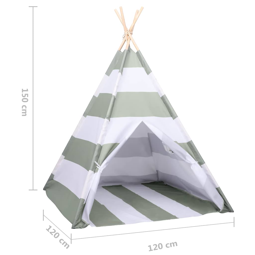 Kindertent Grijs en Wit 120 x 120 x 150 cm Massief grenenhout is nu te koop bij PeponiXL, paradijselijk wonen!