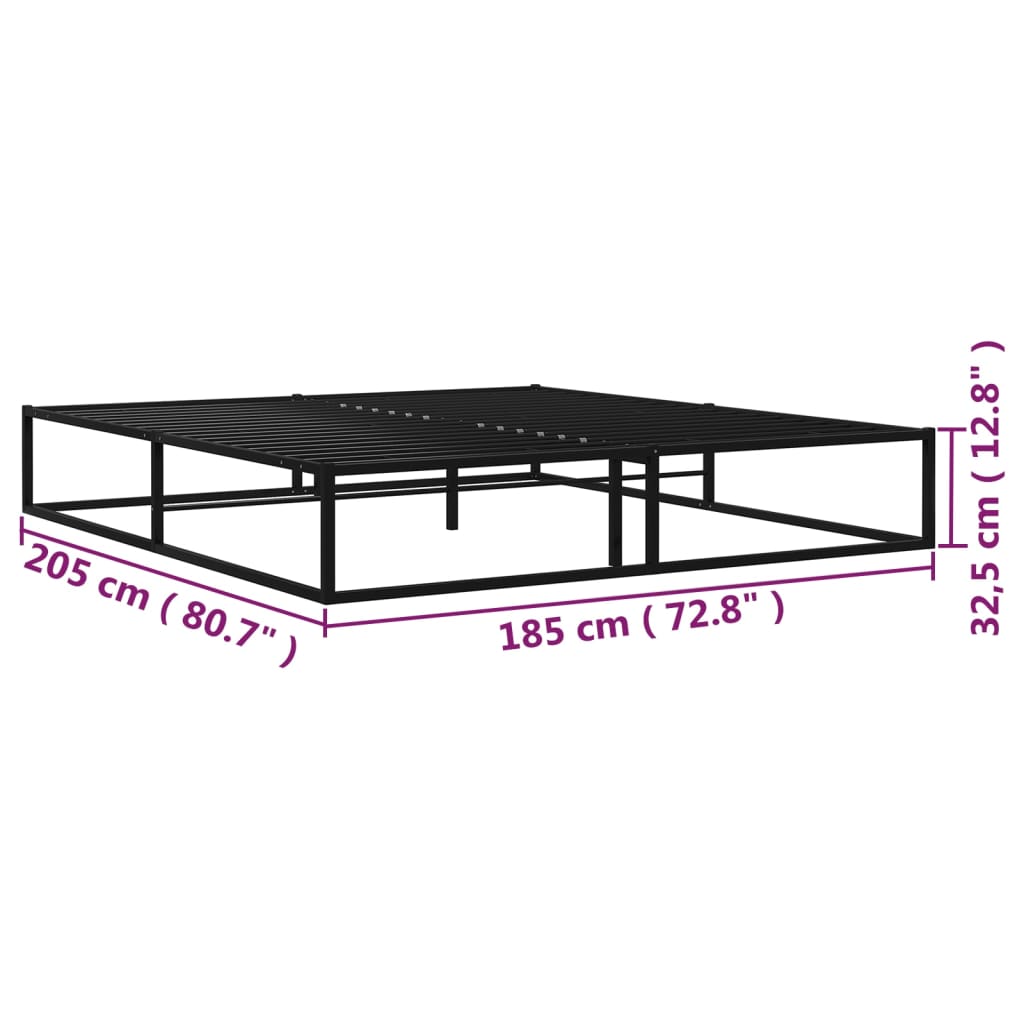 Bedframe metaal zwart 180x200 cm is nu te koop bij PeponiXL, paradijselijk wonen!