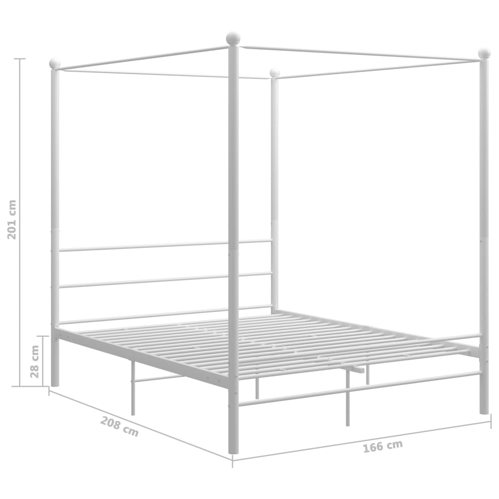 Hemelbedframe metaal wit 160x200 cm is nu te koop bij PeponiXL, paradijselijk wonen!