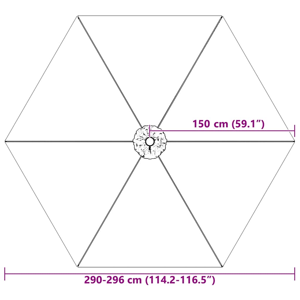 Vervangingsdoek voor parasol 300 cm antracietkleurig is nu te koop bij PeponiXL, paradijselijk wonen!