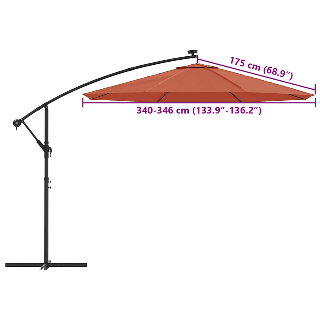 Vervangingsdoek voor zweefparasol 350 cm terracottakleurig is nu te koop bij PeponiXL, paradijselijk wonen!
